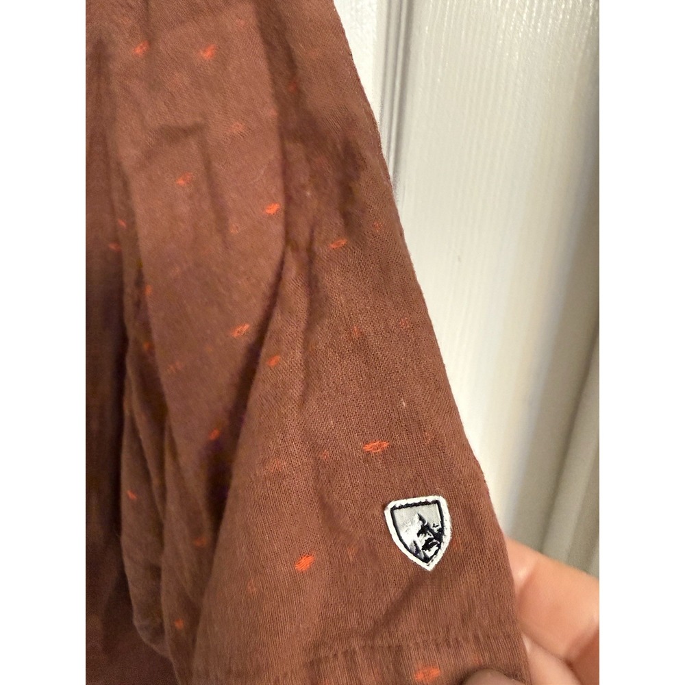 Kuhl Skorpio Button Up Shirts Men's XXL Linen Burnt Red Outdoor Hiking Camp - Picture 5 of 13